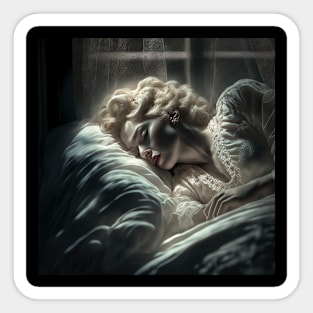 Sheer Elegance, a Girl's Sensual Beauty Sleep Sticker